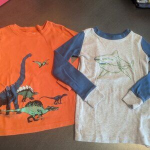 Bundle of Snug Fit PJ Tops - Shark and Dinos